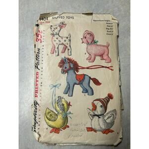 Vintage 1950's Simplicity Pattern #1404 Stuffed Toys